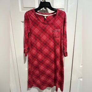 SOMA❤️Elegant Red Plaid Nightgown / Nightshirt
